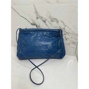 Robert Bestien Originals 80's Clutch Purse Lizzard Crossbody Strap Envelope Blue